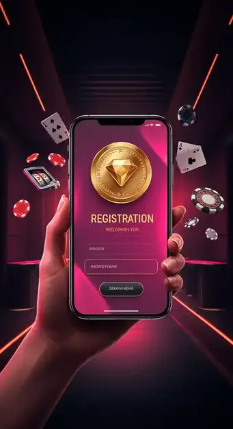 Registrierungsformular und Anmeldesymbole bei Gizbo Casino